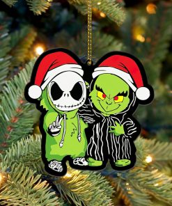 Gearhumans 3D Jack Skellington And Grinch Christmas Custom Ornament