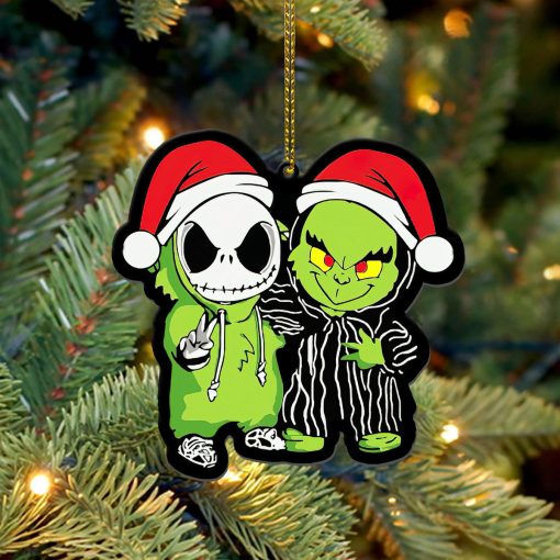 Gearhumans 3D Jack Skellington And Grinch Christmas Custom Ornament