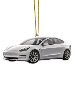 Gearhumans 3D Tesla Model 3 Christmas Custom Ornament
