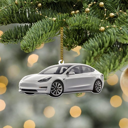 Gearhumans 3D Tesla Model 3 Christmas Custom Ornament