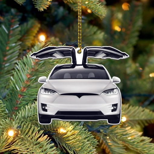 Gearhumans 3D Tesla Model S Christmas Custom Ornament
