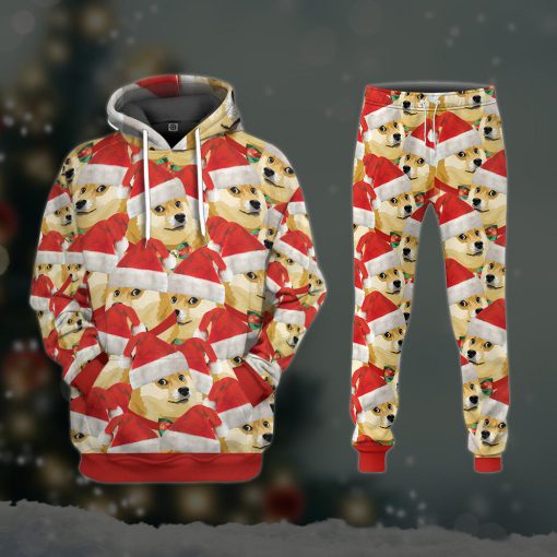Gearhumans 3D Merry Christmas With Doge Custom Sweatpants - Image 6
