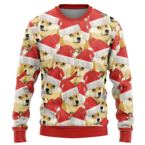 Gearhumans 3D Merry Christmas With Doge Custom Hoodie Tshirt Apparel - Image 3