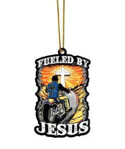 Gearhumans 3D Biker Fueled By Jesus Custom Ornaments