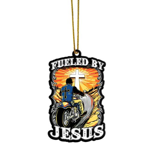 Gearhumans 3D Biker Fueled By Jesus Custom Ornaments 1 Gearhumans 3D Biker Fueled By Jesus Custom Ornaments