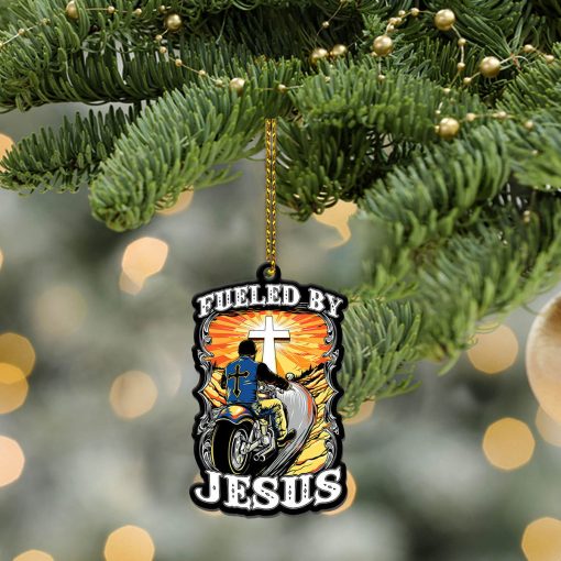 Gearhumans 3D Biker Fueled By Jesus Custom Ornaments 4 Gearhumans 3D Biker Fueled By Jesus Custom Ornaments - Image 4