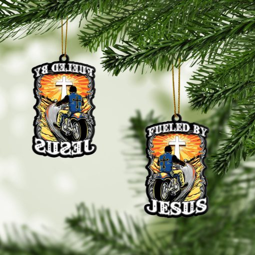 Gearhumans 3D Biker Fueled By Jesus Custom Ornaments 2 Gearhumans 3D Biker Fueled By Jesus Custom Ornaments - Image 2