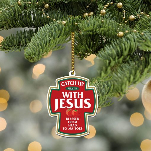 Gearhumans 3D Catch Up With Jesus Custom Ornament - Image 2