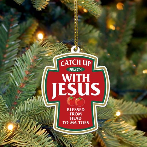 Gearhumans 3D Catch Up With Jesus Custom Ornament - Image 3