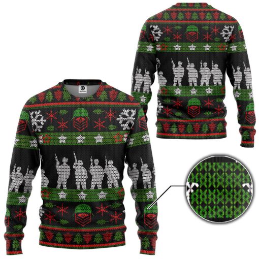 Gearhumans 3D Veteran Soldier Present Custom Ugly Christmas Sweater - Image 2