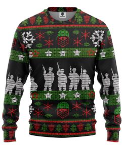 Gearhumans 3D Veteran Soldier Present Custom Ugly Christmas Sweater