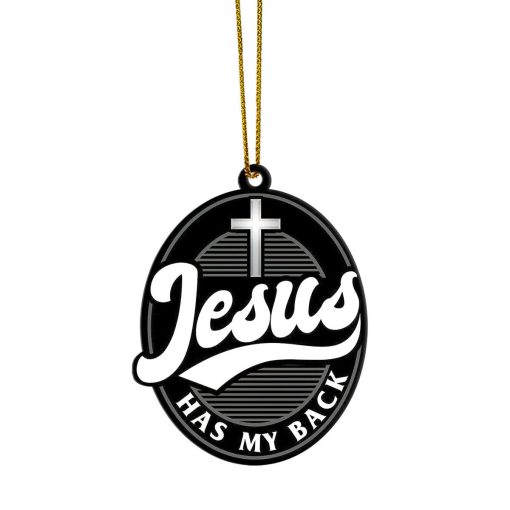 Gearhumans 3D Jesus Has My Back Custom Ornament 1 Gearhumans 3D Jesus Has My Back Custom Ornament