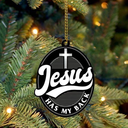 Gearhumans 3D Jesus Has My Back Custom Ornament 5 Gearhumans 3D Jesus Has My Back Custom Ornament - Image 5