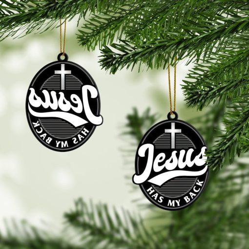 Gearhumans 3D Jesus Has My Back Custom Ornament 4 Gearhumans 3D Jesus Has My Back Custom Ornament - Image 4