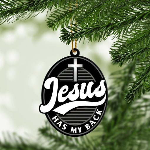 Gearhumans 3D Jesus Has My Back Custom Ornament 2 Gearhumans 3D Jesus Has My Back Custom Ornament - Image 2