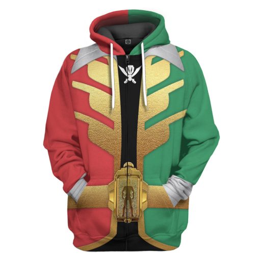 Gearhumans 3D Power Rangers Super Megaforce Christmas Ranger Custom Hoodie Tshirt Apparel - Image 3