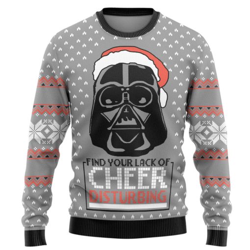 Gearhumans 3D S.W Darth Vader Knitted Christmas Gift Custom Ugly Long Sleeve - Image 3