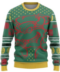 Gearhumans 3D Super Mario Bowser Knitted Christmas Ugly Custom Ugly Sweater