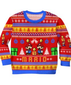 Gearhumans 3D Super Mario Mario Custom Kid Ugly Long sleeve