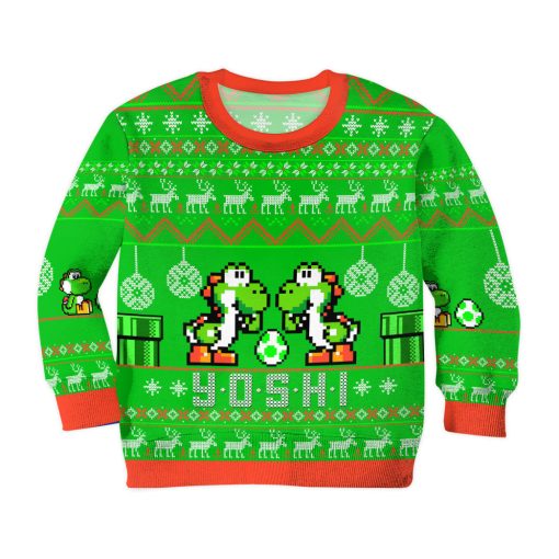 Gearhumans 3D Super Mario Yoshi Custom Kid Ugly Long sleeve