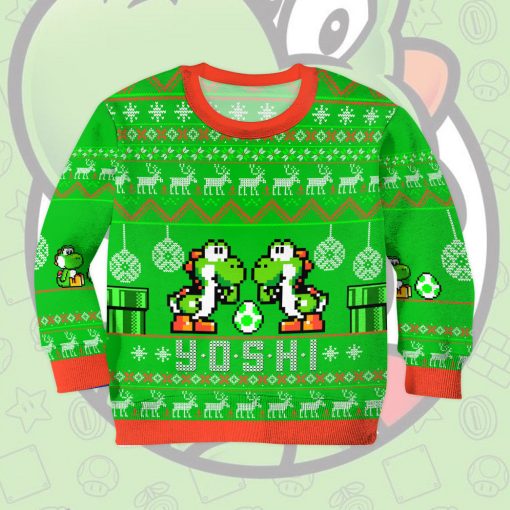 Gearhumans 3D Super Mario Yoshi Custom Kid Ugly Long sleeve