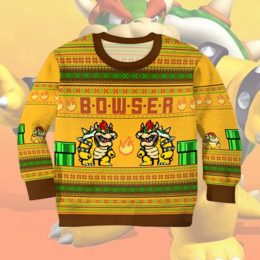 Gearhumans 3D Super Mario Bowser Custom Kid Ugly Long sleeve 2 Gearhumans 3D Super Mario Bowser Custom Kid Ugly Long sleeve - Image 2