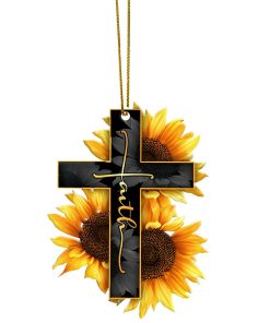 Gearhumans 3D Faith Sunflower Jesus Custom Ornament