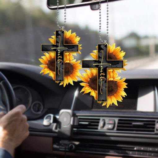 Gearhumans 3D Faith Sunflower Jesus Custom Ornament