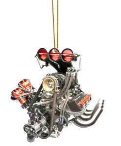 Gearhumans 3D Drag Racing Engine Custom Ornament