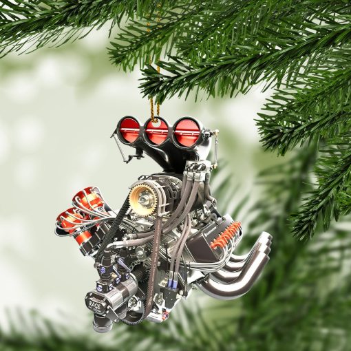 Gearhumans 3D Drag Racing Engine Custom Ornament - Image 2