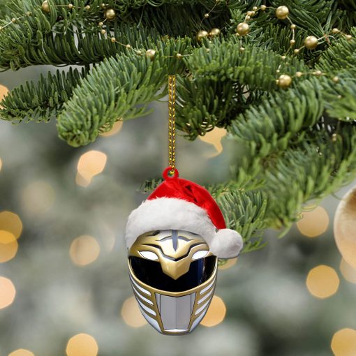 Gearhumans 3D Mighty Morphin White Power Ranger Christmas Custom Ornament