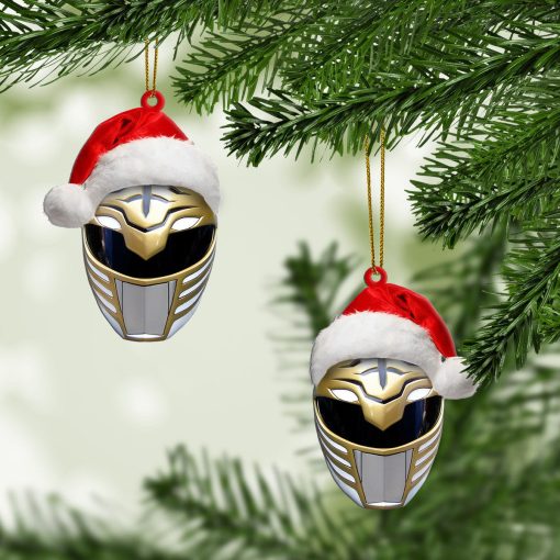 Gearhumans 3D Mighty Morphin White Power Ranger Christmas Custom Ornament