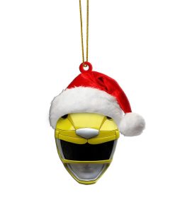 Gearhumans 3D Mighty Morphin Yellow Power Ranger Christmas Custom Ornament