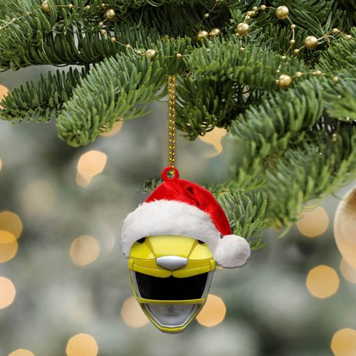 Gearhumans 3D Mighty Morphin Yellow Power Ranger Christmas Custom Ornament