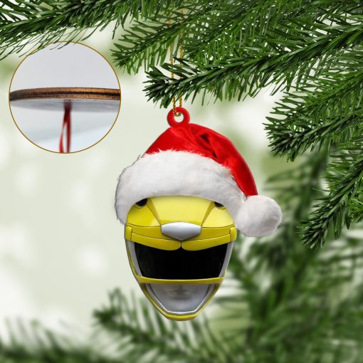 Gearhumans 3D Mighty Morphin Yellow Power Ranger Christmas Custom Ornament