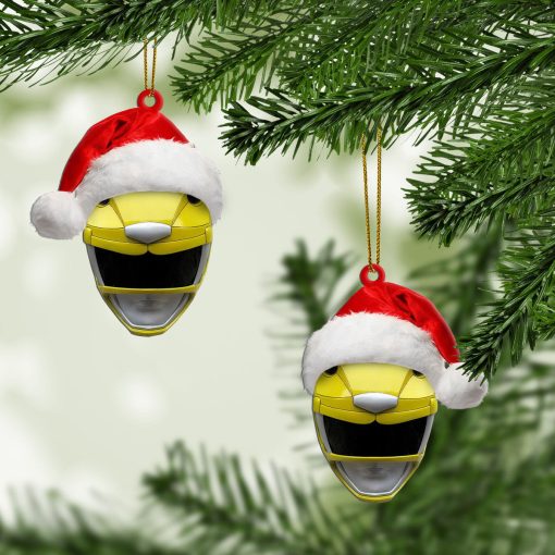 Gearhumans 3D Mighty Morphin Yellow Power Ranger Christmas Custom Ornament