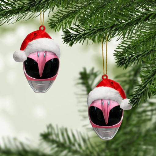 Gearhumans 3D Mighty Morphin Pink Power Ranger Christmas Custom Ornament