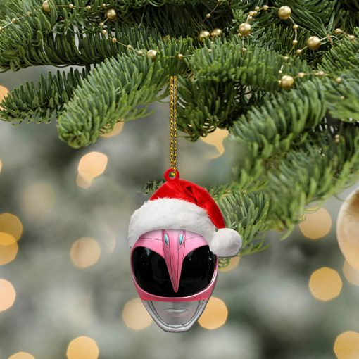 Gearhumans 3D Mighty Morphin Pink Power Ranger Christmas Custom Ornament