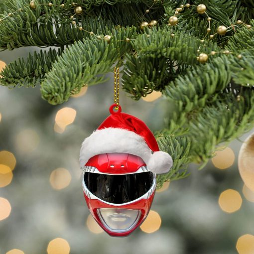 Gearhumans 3D Mighty Morphin Red Power Ranger Christmas Custom Ornament