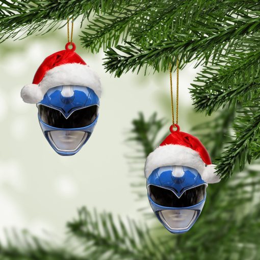 Gearhumans 3D Mighty Morphin Blue Power Ranger Christmas Custom Ornament