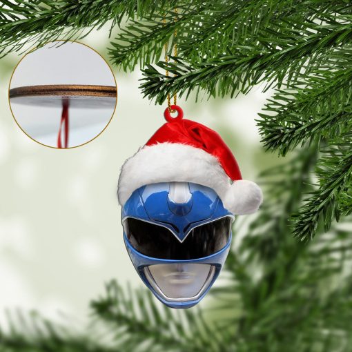 Gearhumans 3D Mighty Morphin Blue Power Ranger Christmas Custom Ornament