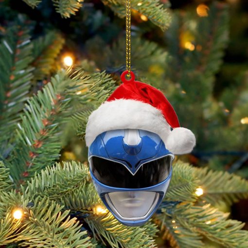 Gearhumans 3D Mighty Morphin Blue Power Ranger Christmas Custom Ornament