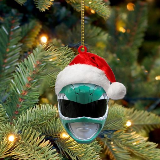 Gearhumans 3D Mighty Morphin Green Power Ranger Christmas Custom Ornament