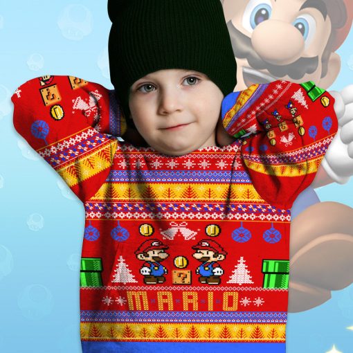 Gearhumans 3D Super Mario Mario Custom Kid Ugly Long sleeve 3 Gearhumans 3D Super Mario Mario Custom Kid Ugly Long sleeve - Image 3