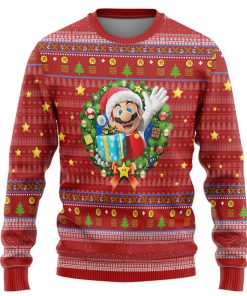 Gearhumans 3D Super Mario Custom Ugly Christmas Sweater