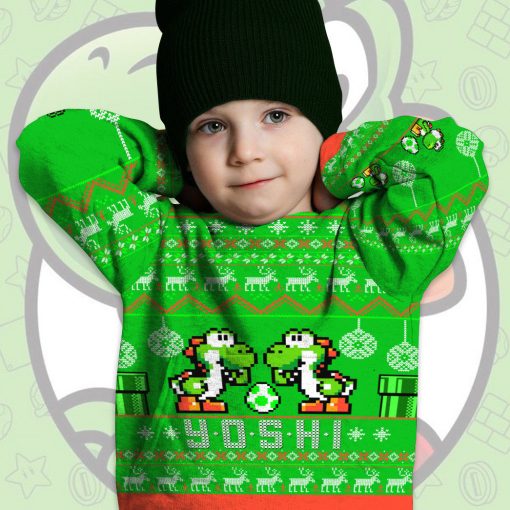 Gearhumans 3D Super Mario Yoshi Custom Kid Ugly Long sleeve