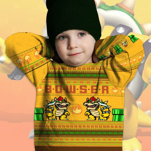 Gearhumans 3D Super Mario Bowser Custom Kid Ugly Long sleeve 3 Gearhumans 3D Super Mario Bowser Custom Kid Ugly Long sleeve - Image 3