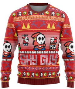 Gearhumans 3D Super Mario Shy Guy Custom Ugly Long sleeve