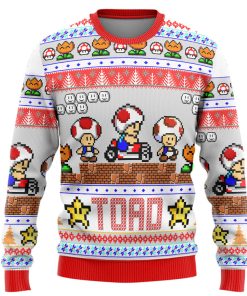 Gearhumans 3D Super Mario Toad Custom Ugly Long sleeve