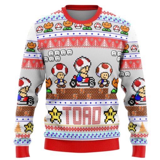 Gearhumans 3D Super Mario Toad Custom Ugly Long sleeve